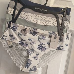 NWT Lucky Brand Size Small 5 Pack Lace Back Hipsters